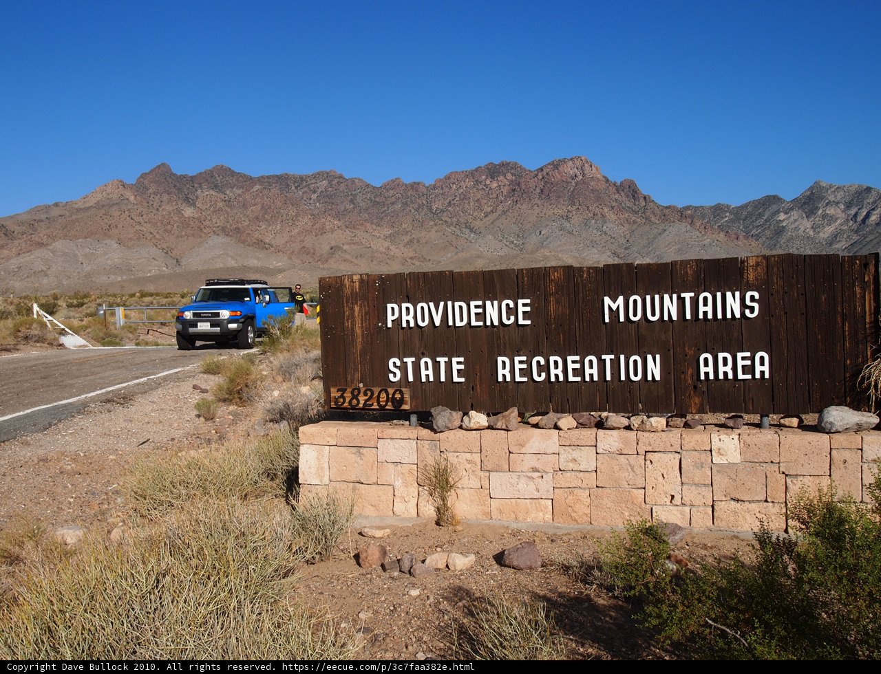 Providence Mountains State Recreation Area Sign