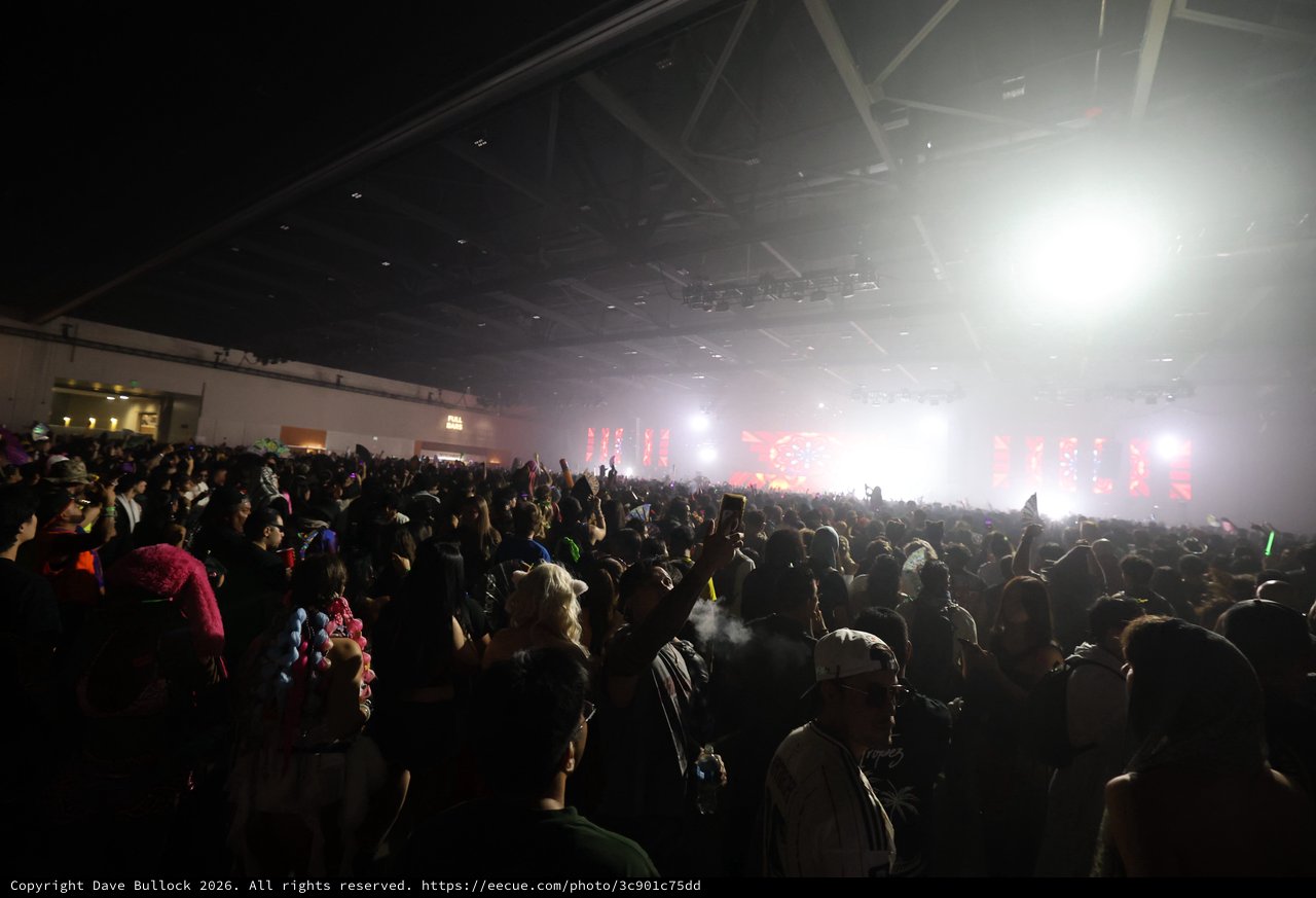 Massive Indoor Crowd Surges Toward Blazing Festival Stage