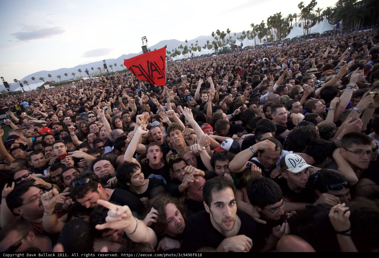 Big Four Festival Crowd with Protest Sign