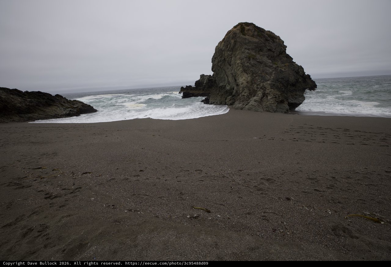 Lone Sea Stack on a Moody Northern California Coast
