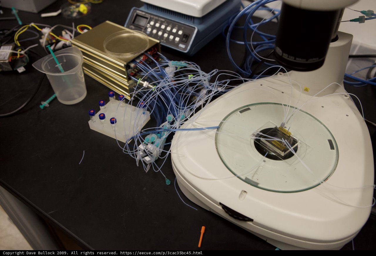 Microscope with Electronics and Wires