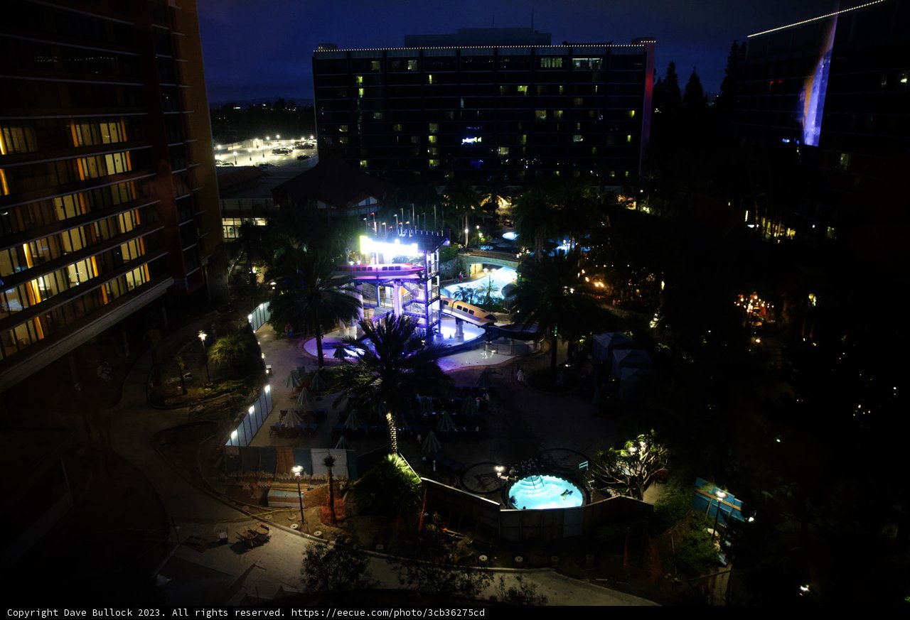 Enchanting Nightscape of a Hotel Pool