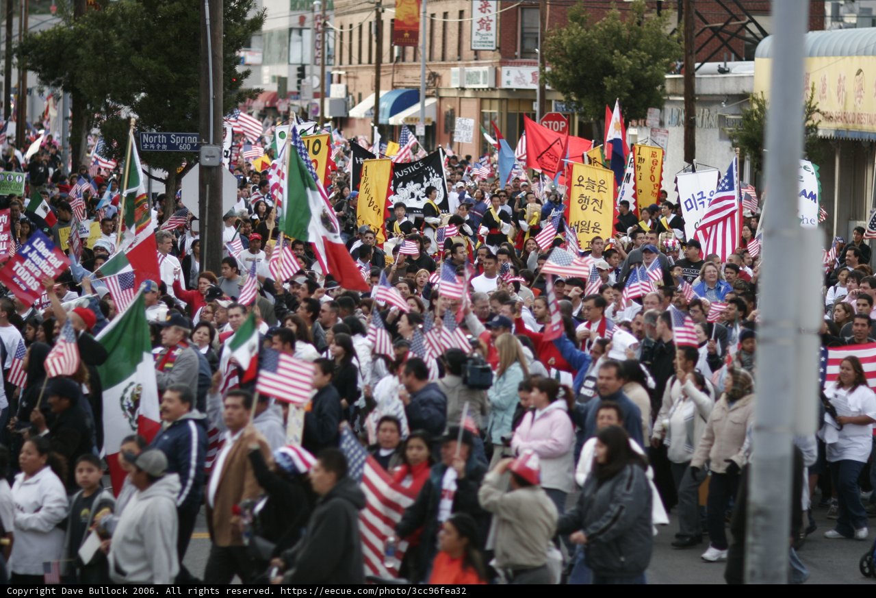 Patriotic Crowd Parade