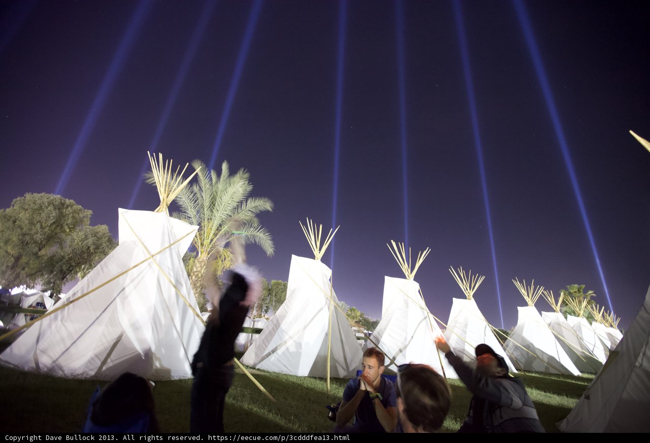Nighttime Teepee Gathering at Coachella