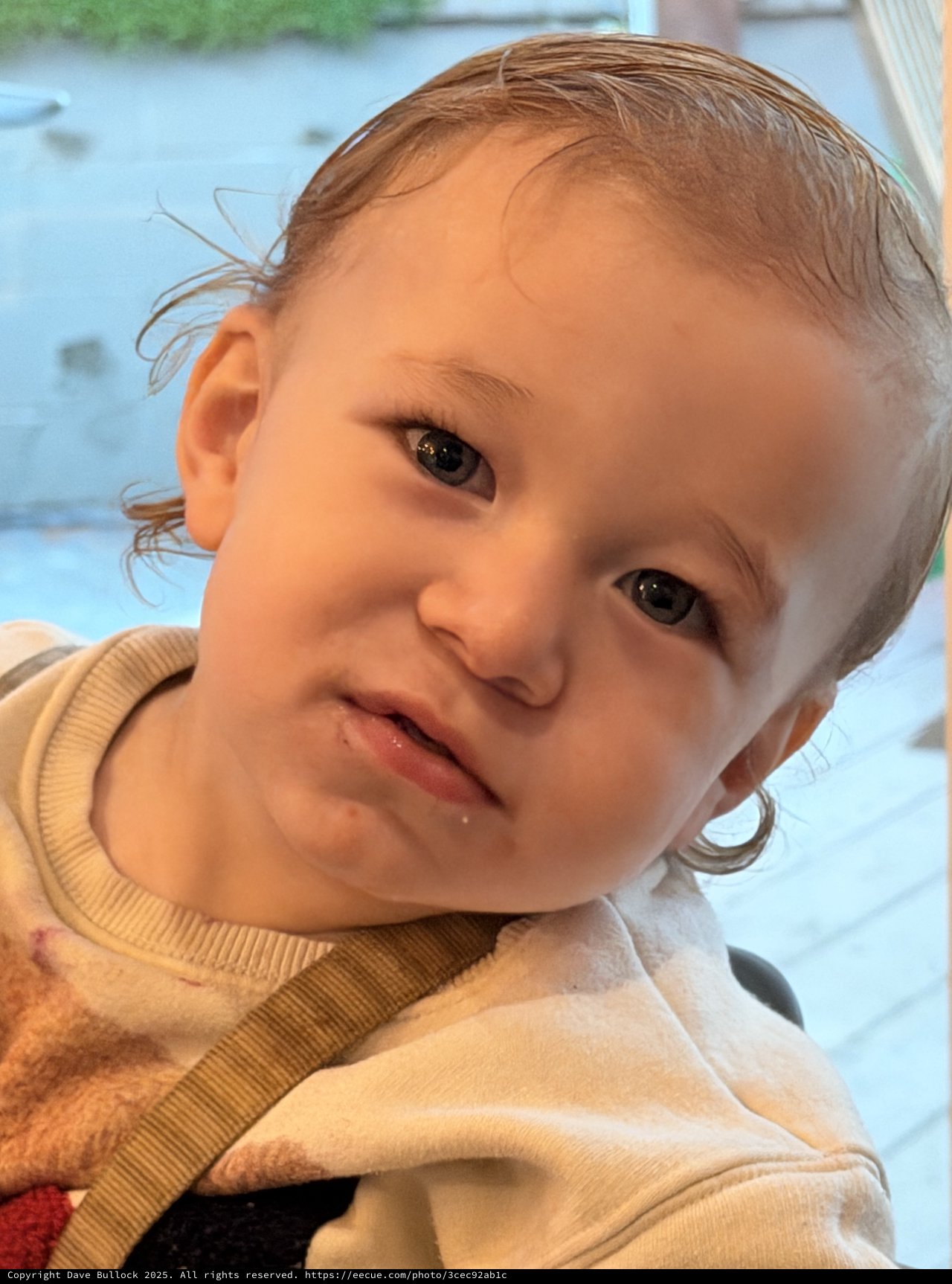 Young Child's Tender Bath Time Portrait