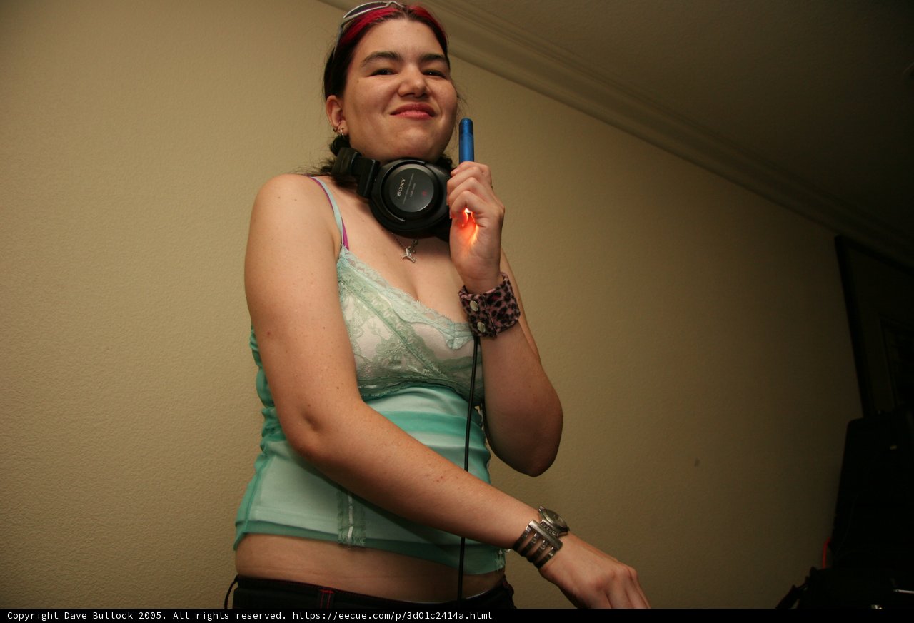 Blue Tank Top and Headphones