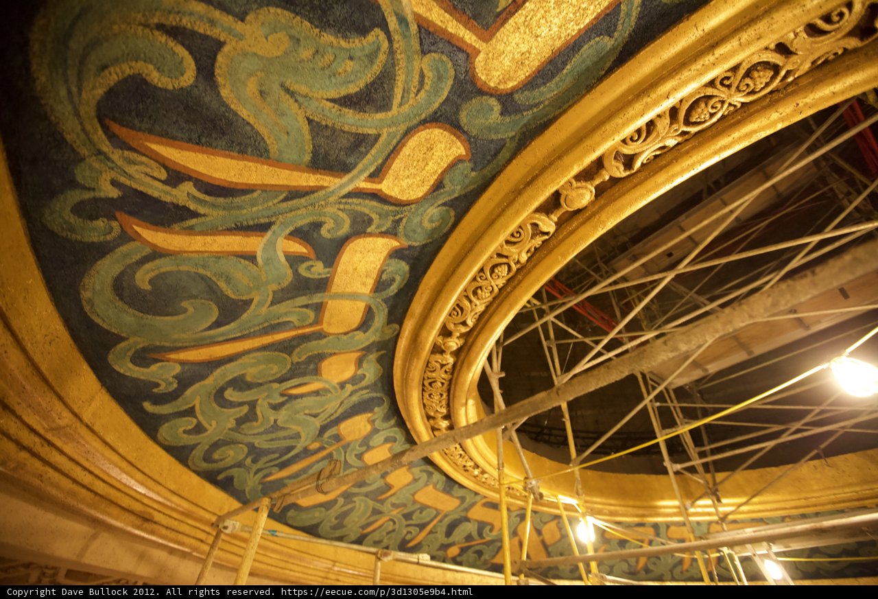 Golden and Blue Theater Ceiling