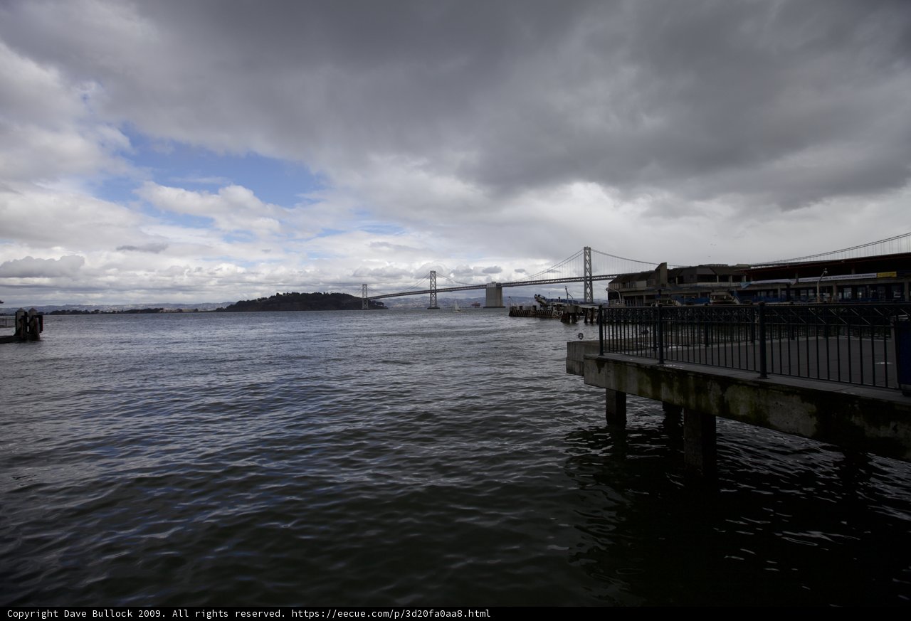 A Serene View of the Bay Bridge from Pier