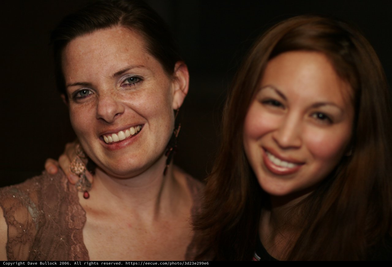 Two Women Smiling at a 2006 Social Gathering