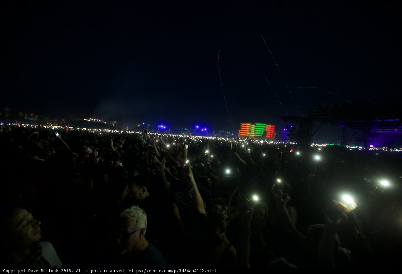 Lighting Up the Night: A Crowd Captivated at Coachella