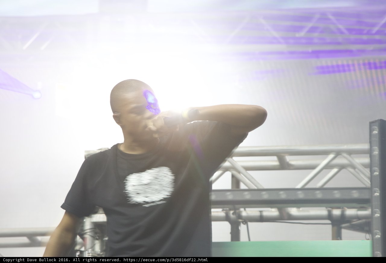 Black Shirt Man with a Microphone