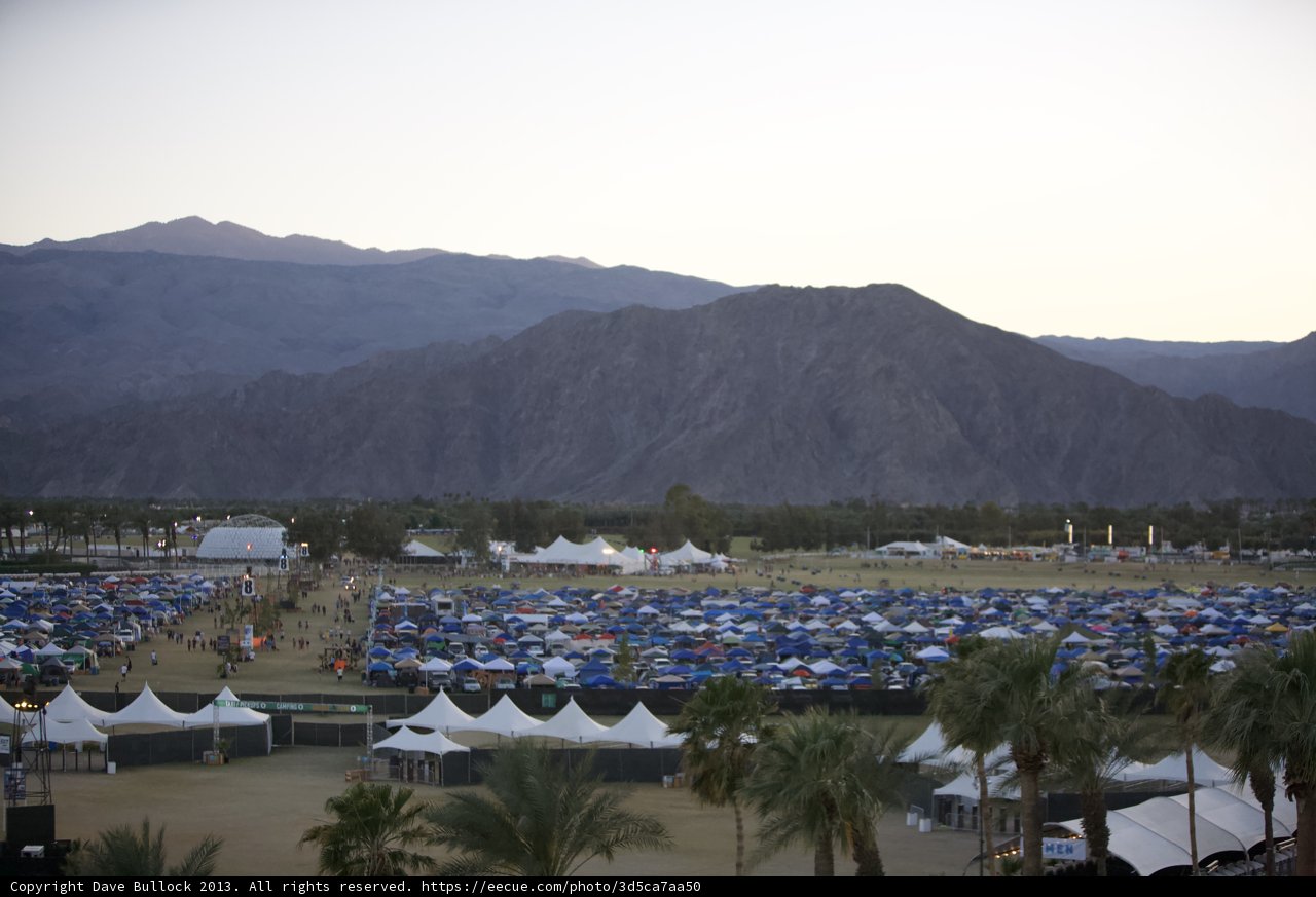 Tent City with Mountain Views