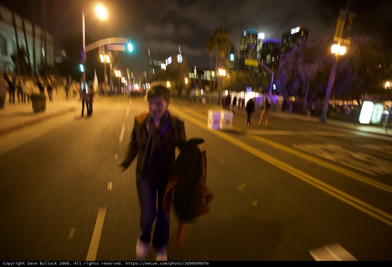 Night Runner on Empty LA Street After Detour