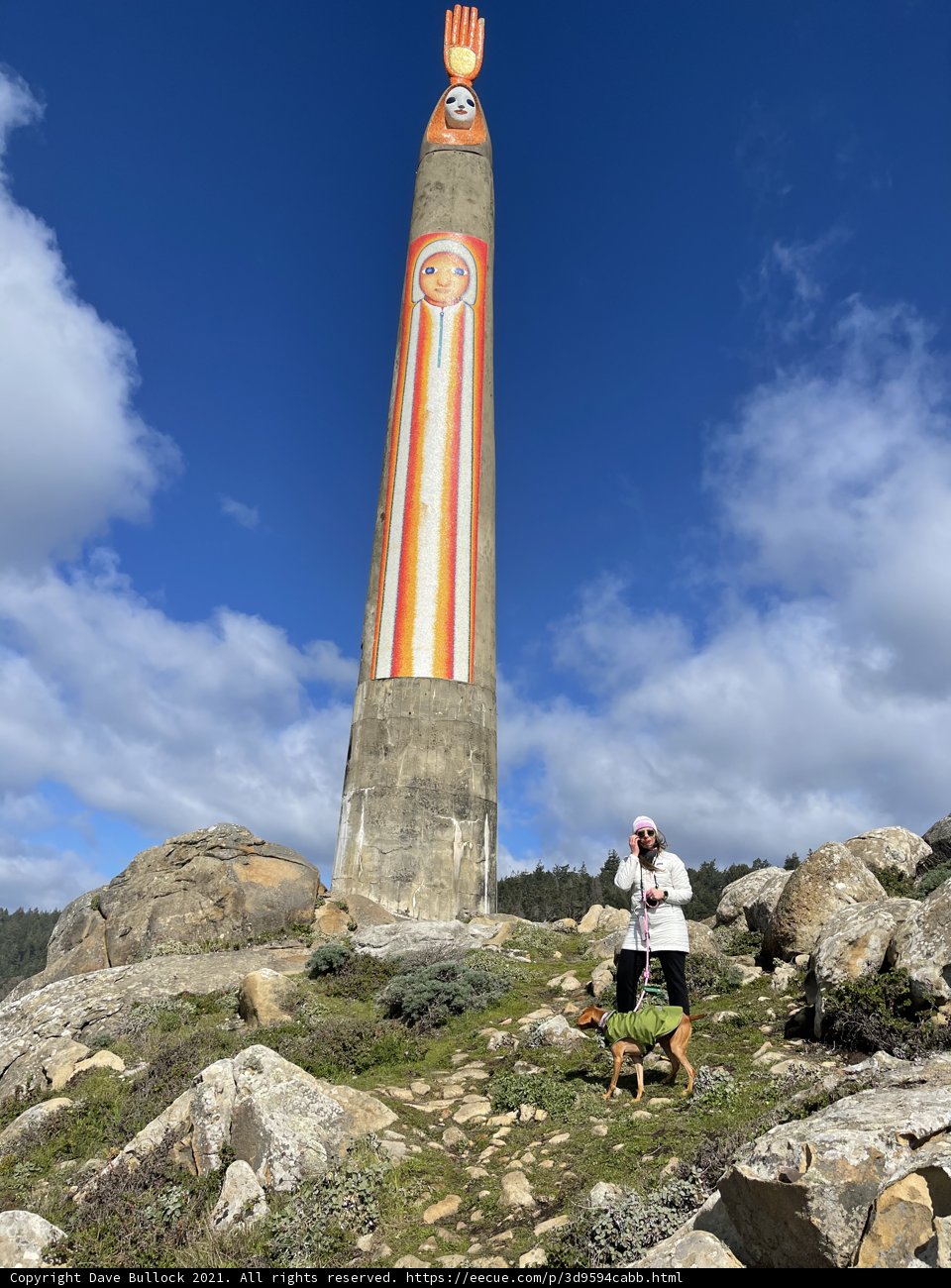 A Man and His Dog at Jenner's Monument