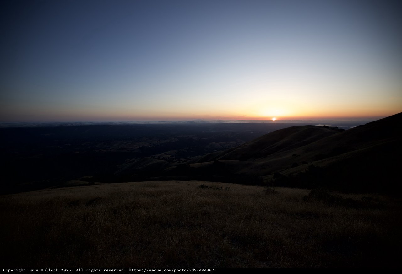 Golden Twilight Over Bay Area from Mount Diablo