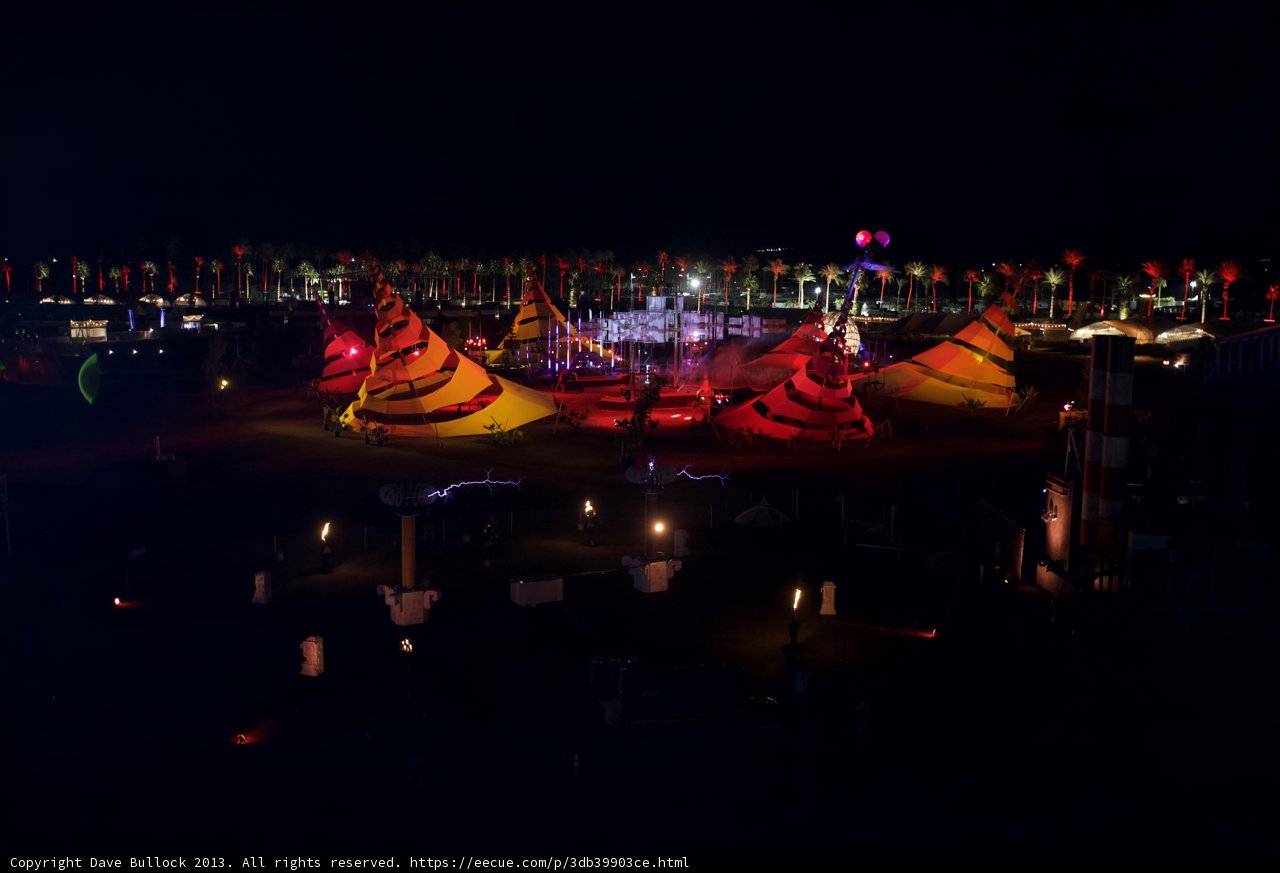 Nighttime Camping with Colorful Lights