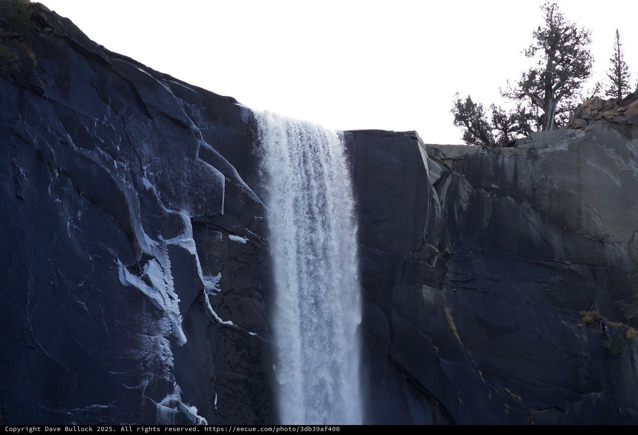 Vernal Fall Cascading Through Icy Granite Walls
