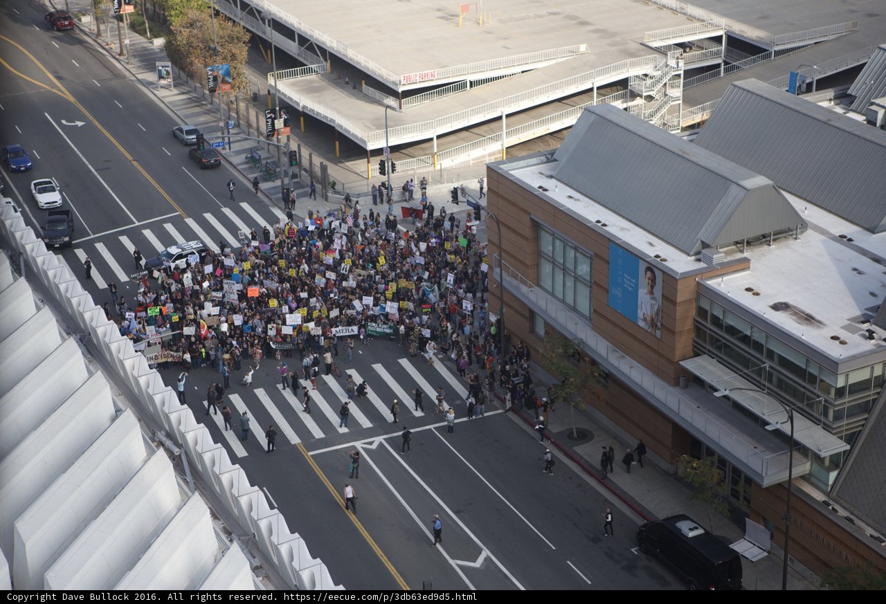 Busy Intersection during Women's March in the City