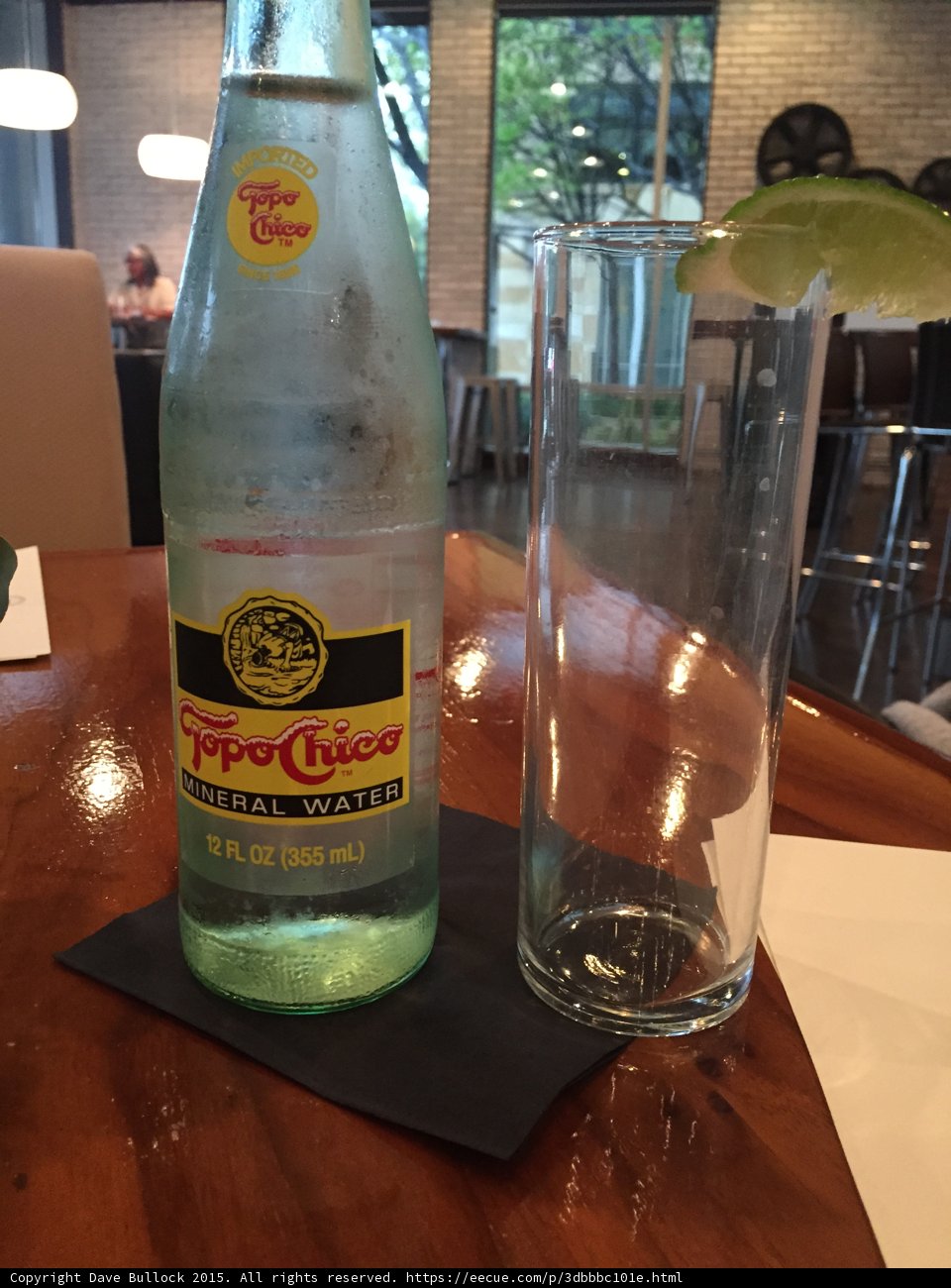 Topo Chico at Austin Restaurant