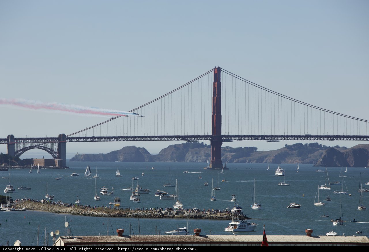 Soaring Over Landmarks: An Unexpected Visitor during Fleet Week Air Show 2023