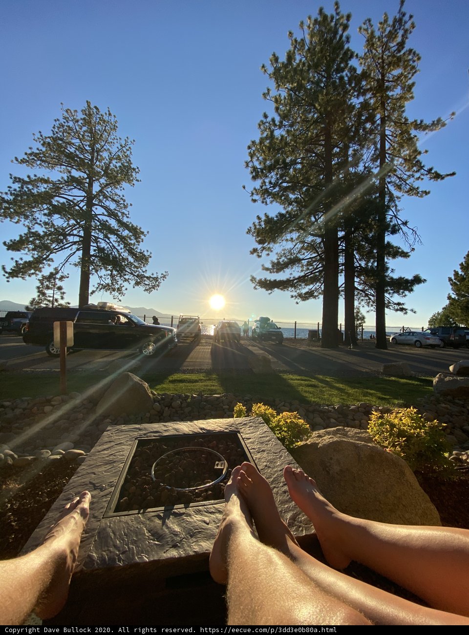 Sunset on the Fire Pit Bench