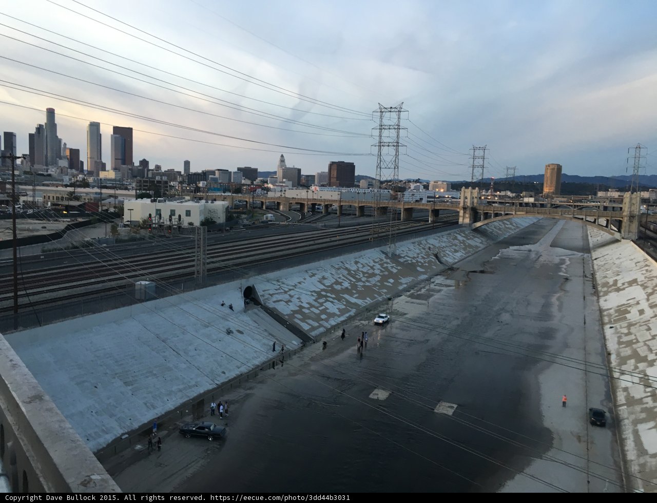 Cityscape View from a Freeway Overpass