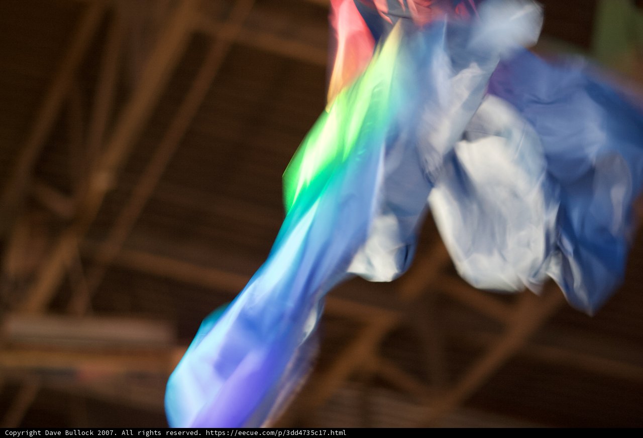 Rainbow Cloth Hanging from Ceiling