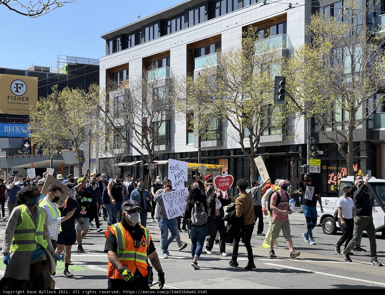 A Parade of People on a Sunny San Francisco Street
