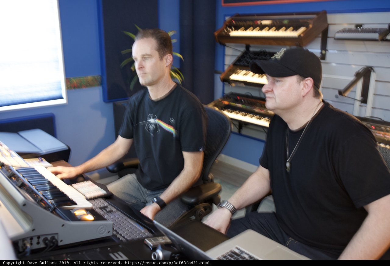 Music Production Duo Cozy Up in Studio