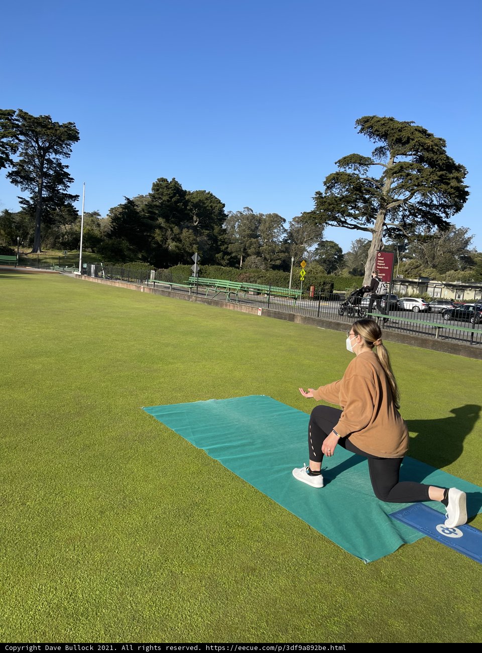 Warrior Pose on the Golden Gate Park Field