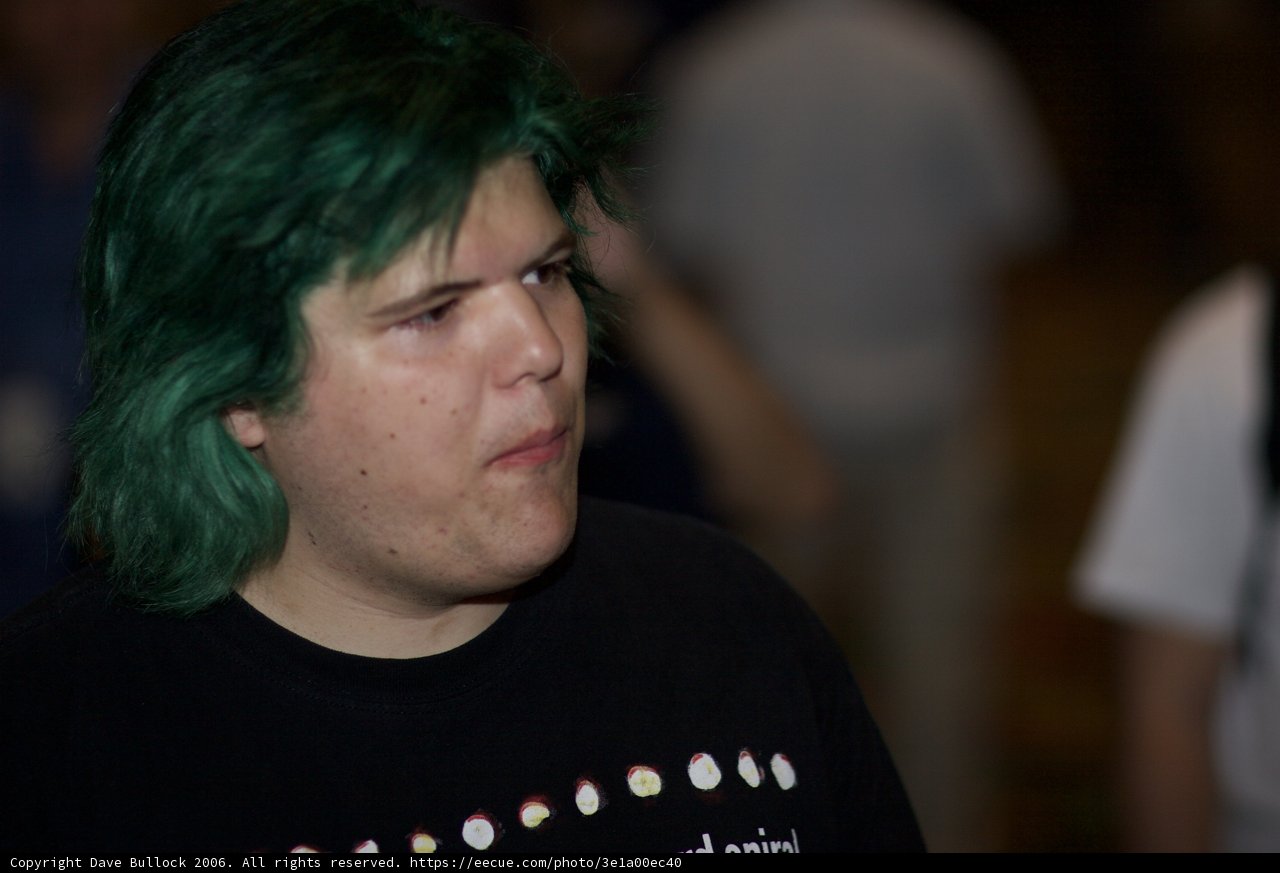 Green-haired Man in Black Shirt