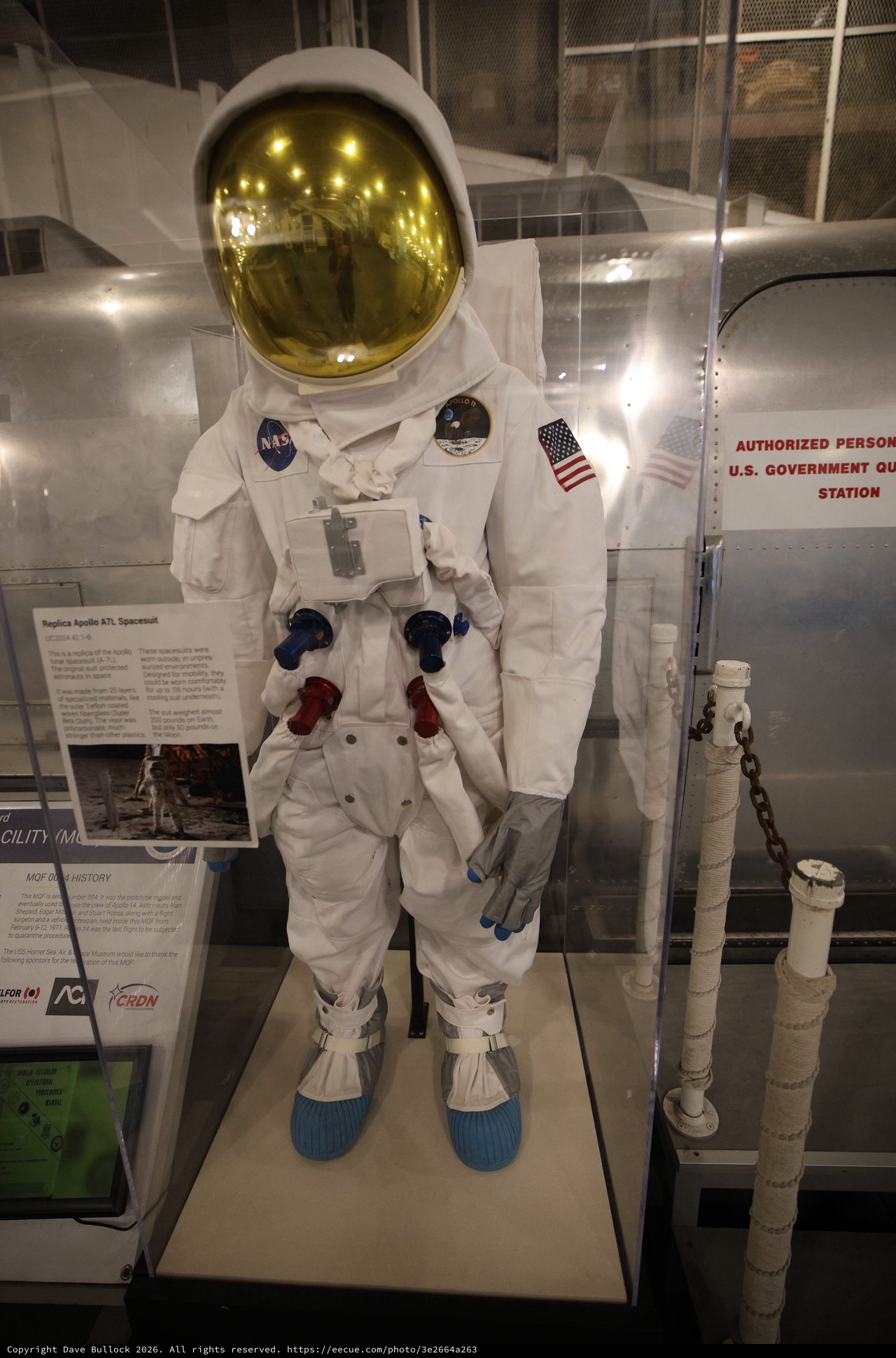 Apollo-Era Spacesuit Display at USS Hornet Museum