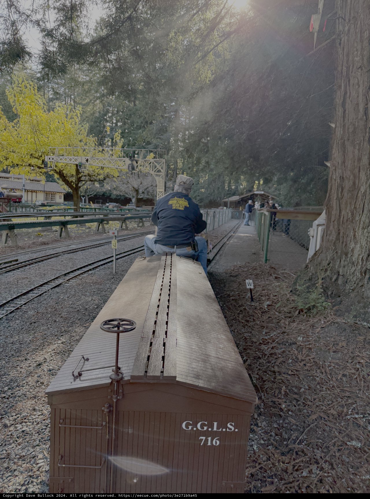 Vintage Miniature Train Operator at Heritage Railway