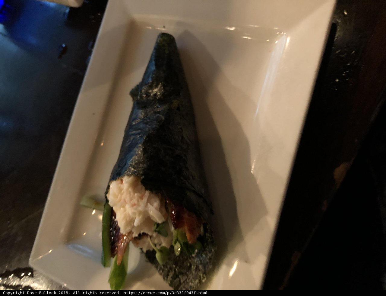 Sushi Roll on White Plate