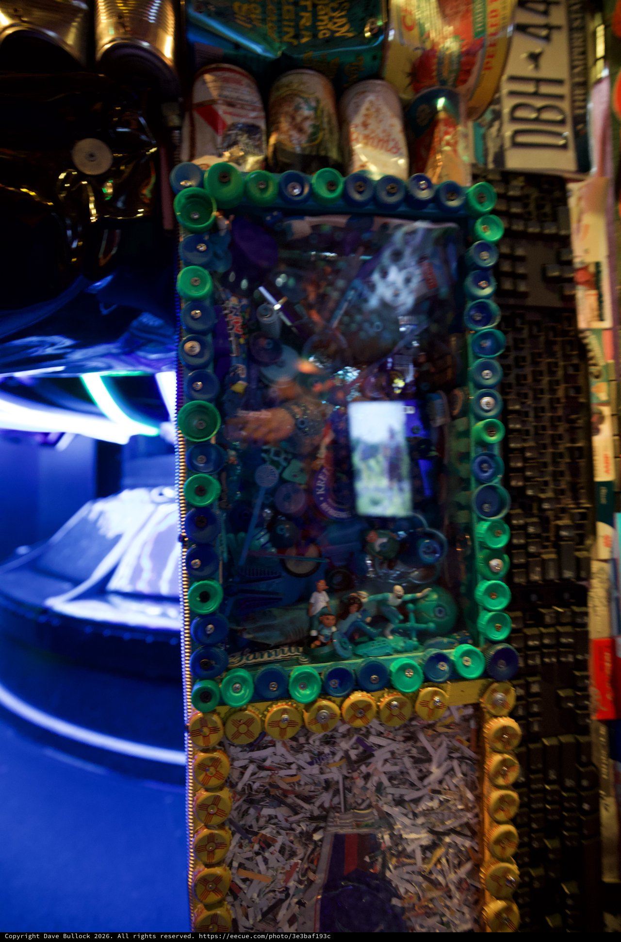 Handcrafted Mirror with Colorful Bottle Cap Frame