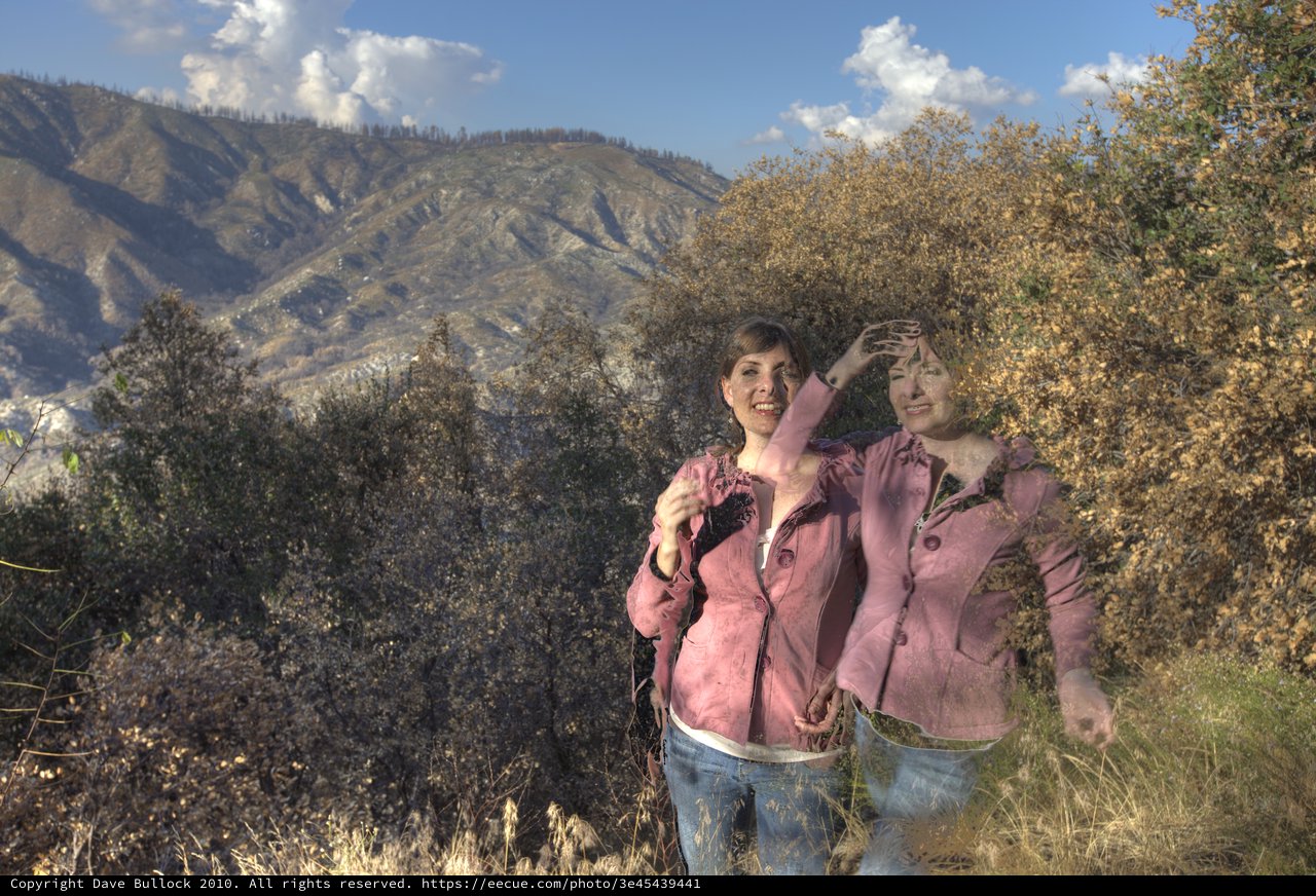 Double Exposure Portrait After Wildfire on Angeles Crest
