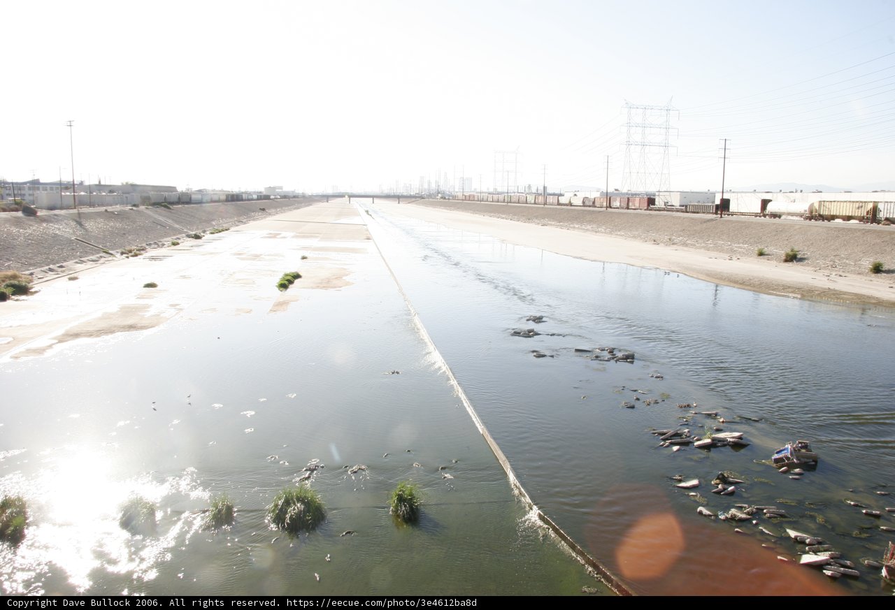 Flowing River amidst Pollution