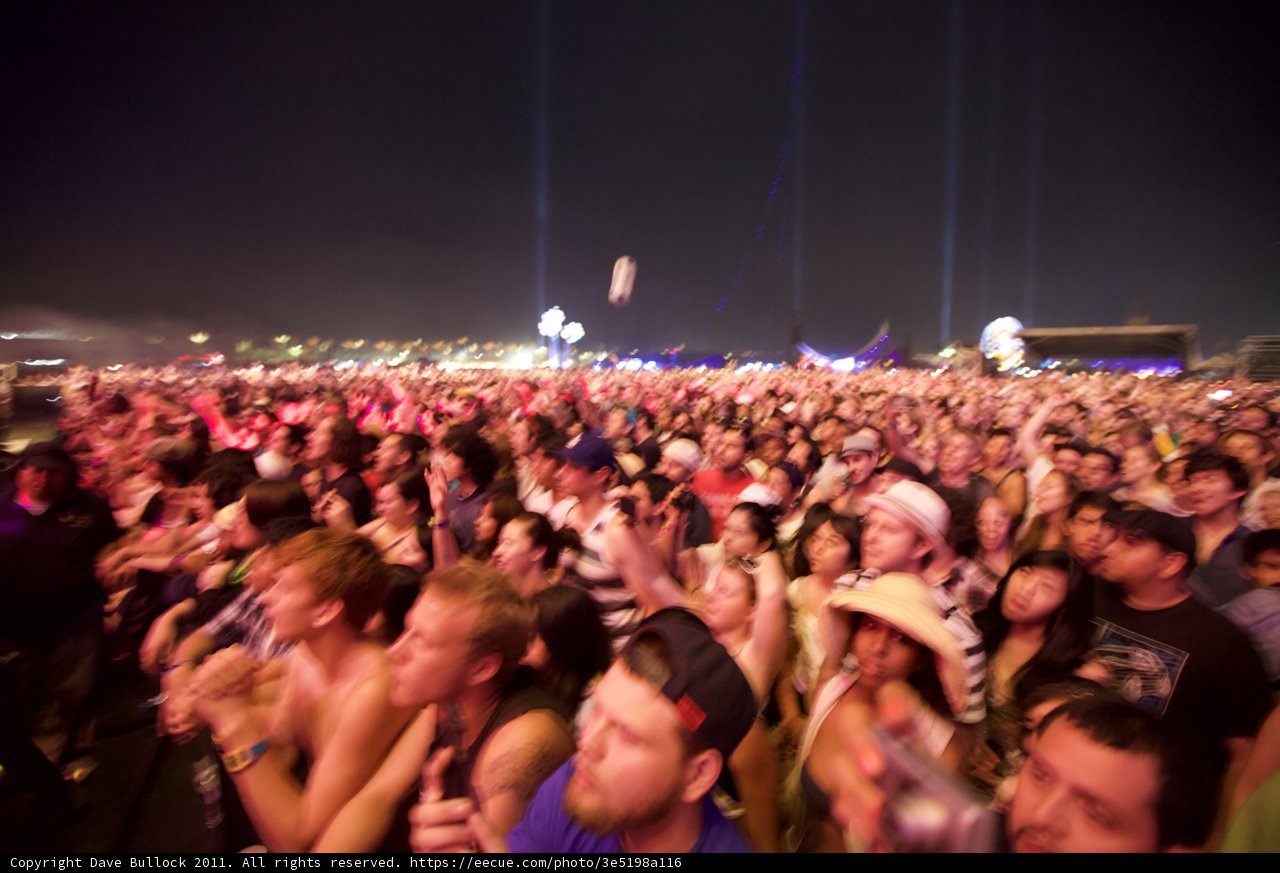 Night Festivities: A Crowd Gathers for a Musical Experience