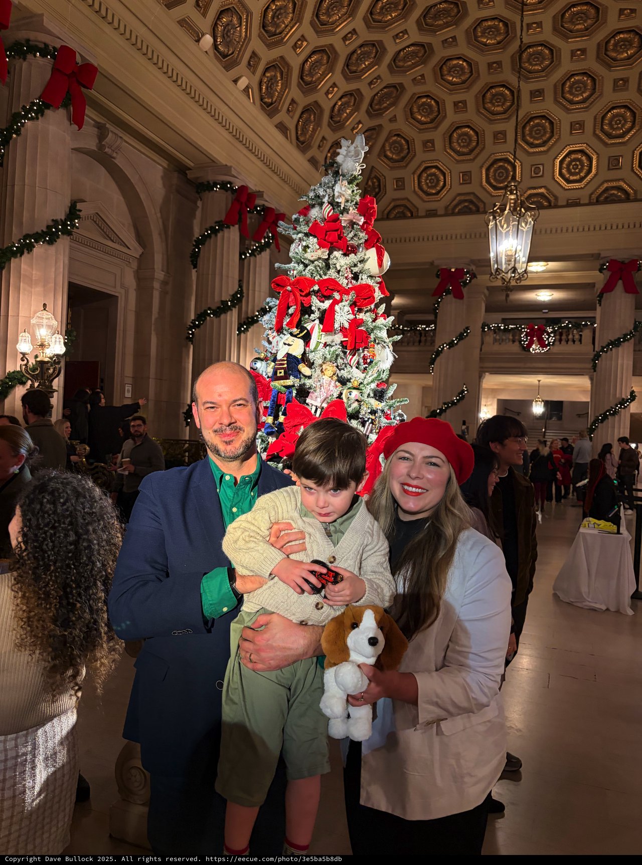 Family Holiday Portrait in Grand Historic Hall