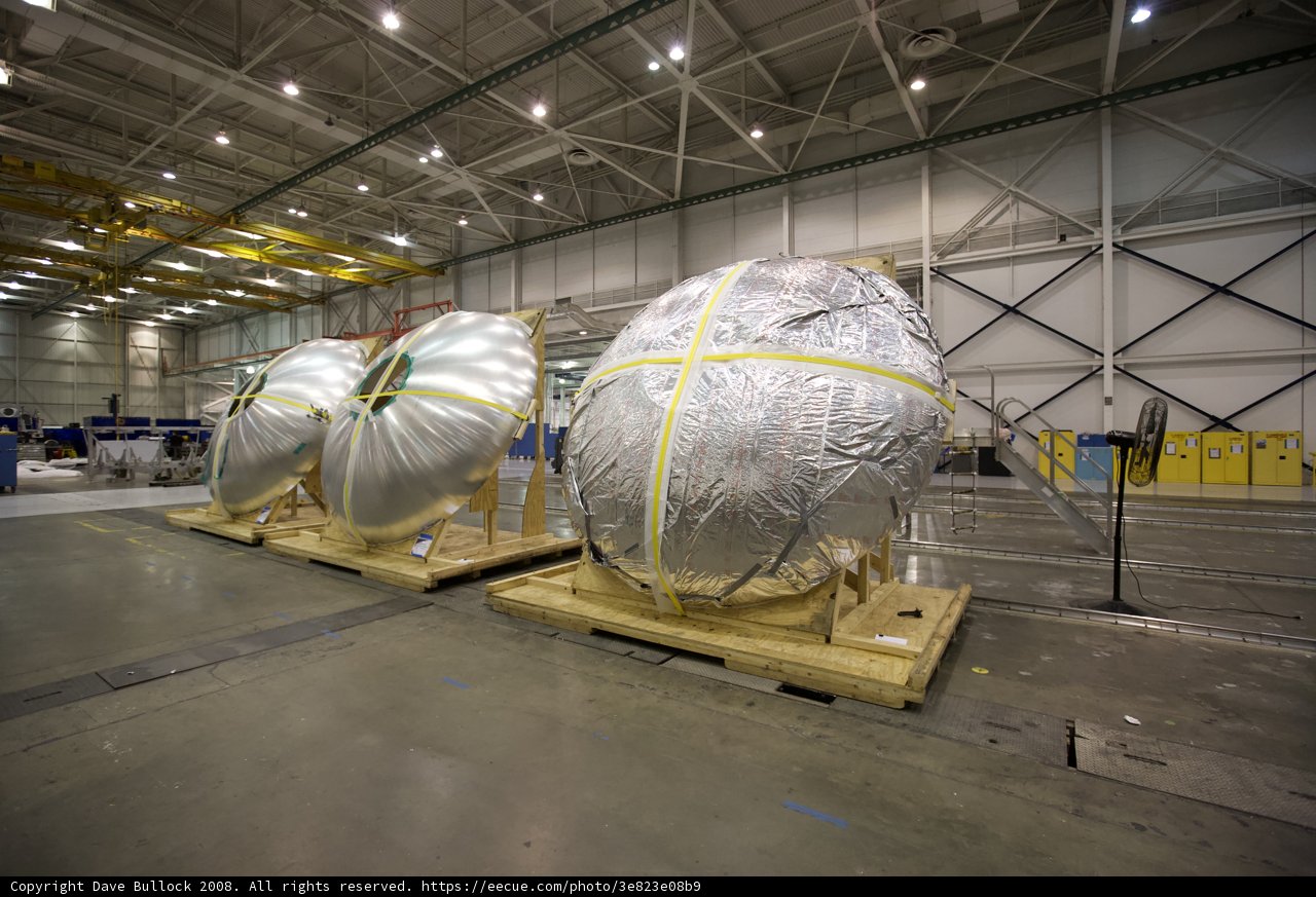 Metal Eggs in a Hangar