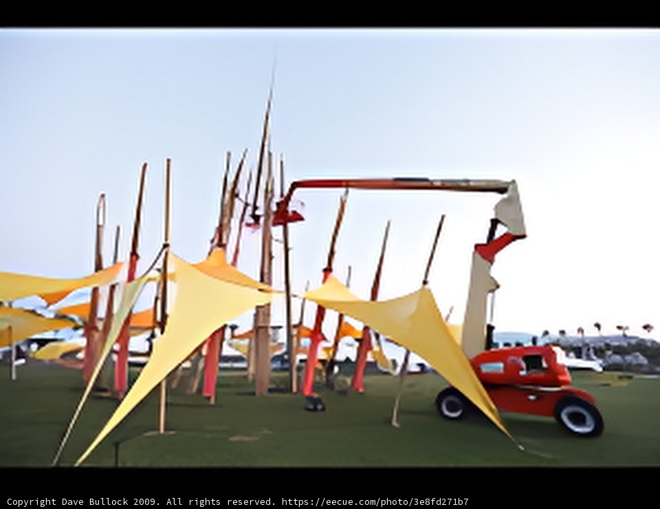 Setting up the Coachella Tent