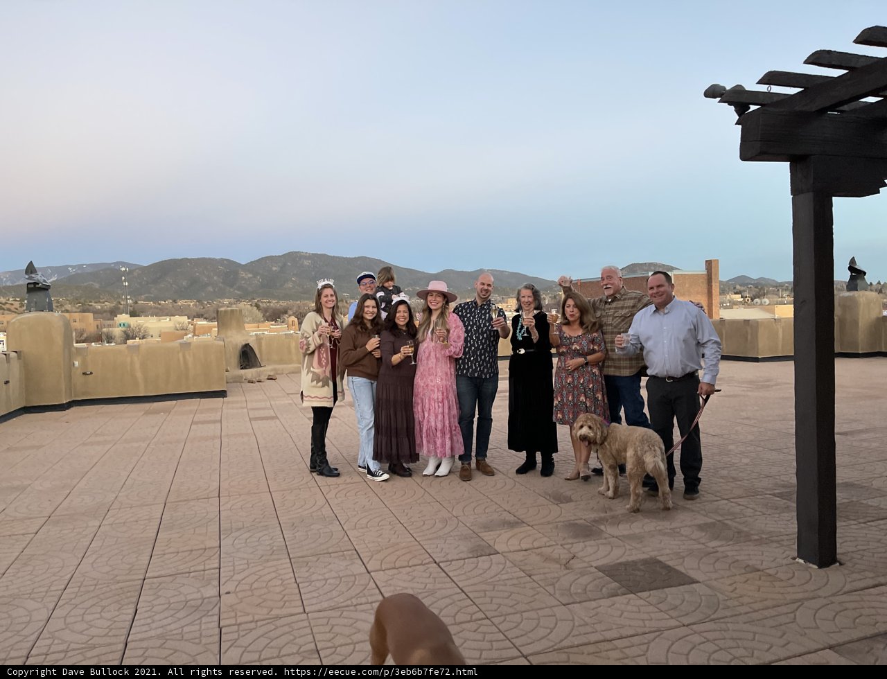 Group Shot on the Patio with the Pups