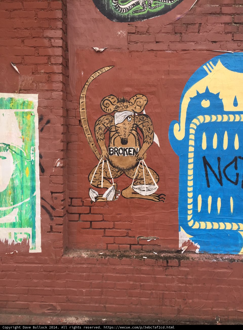 Graffiti Wall with Monkey, Woman, and Man