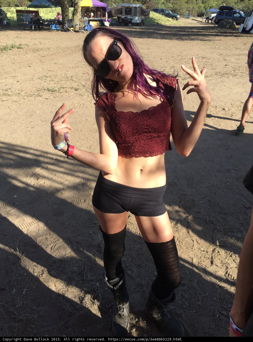 Purple Hair and Black Top
