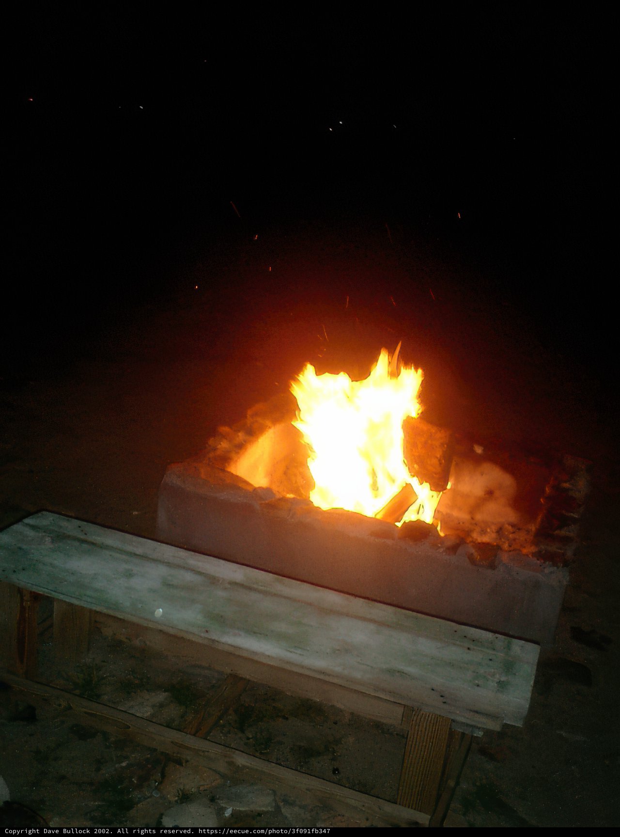 Flames dancing in the desert