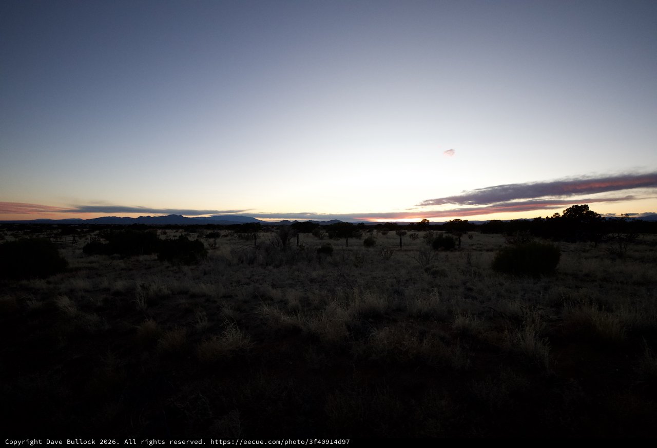 Desert Twilight Over New Mexico Landscape