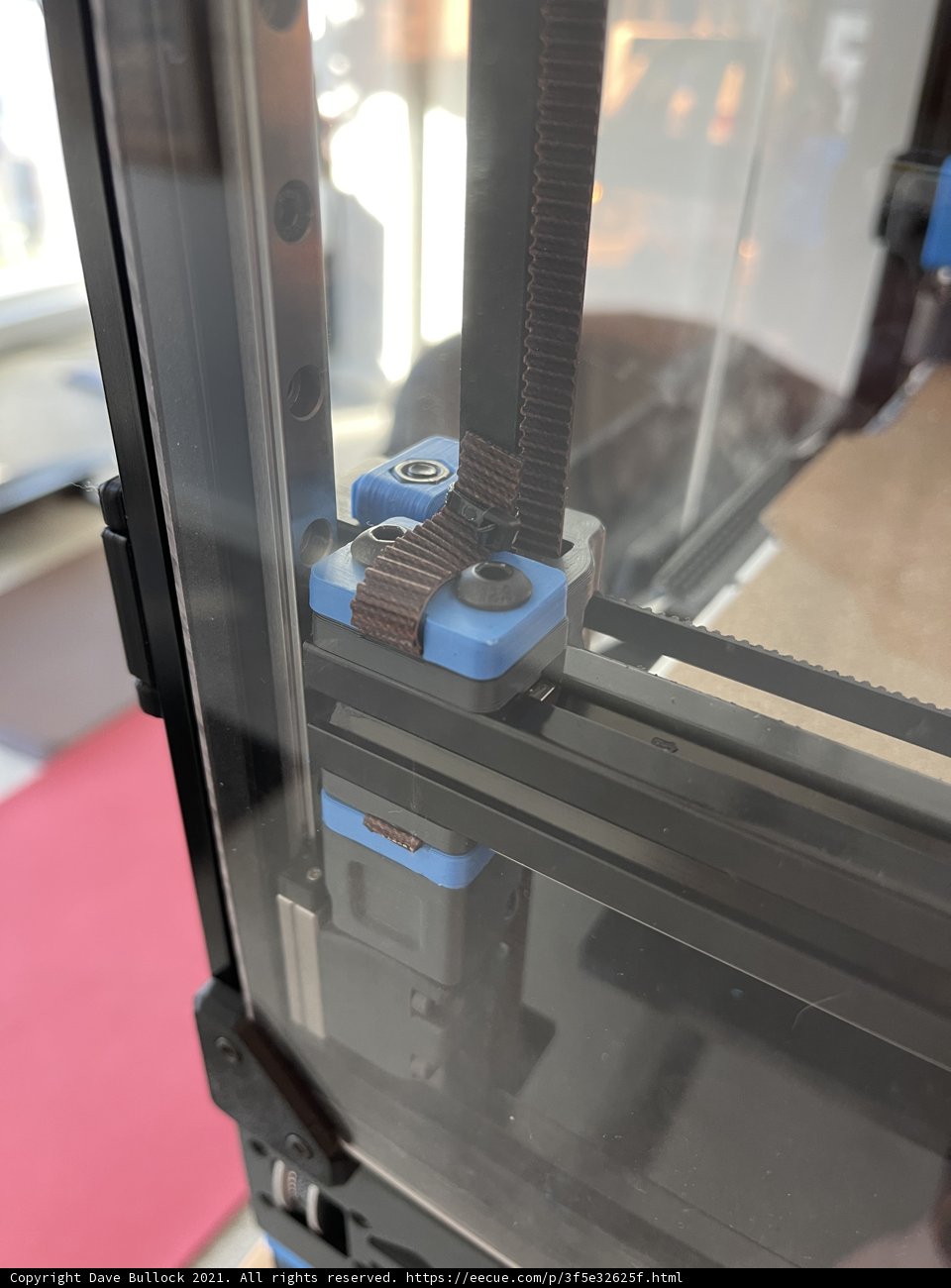 3D Printer with Blue Handle