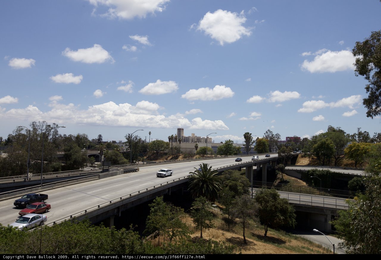 Sky-High View of the Busy Freeway