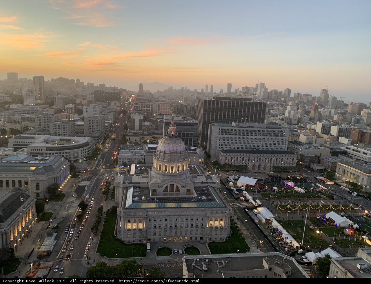 Sunset over San Francisco City Hall
