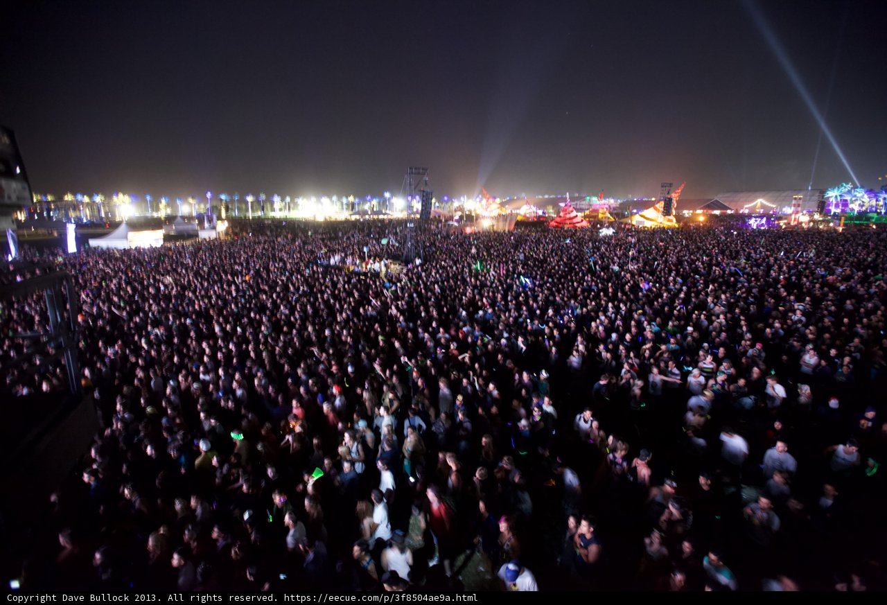 A Sea of Music Lovers Under the Night Sky at Coachella